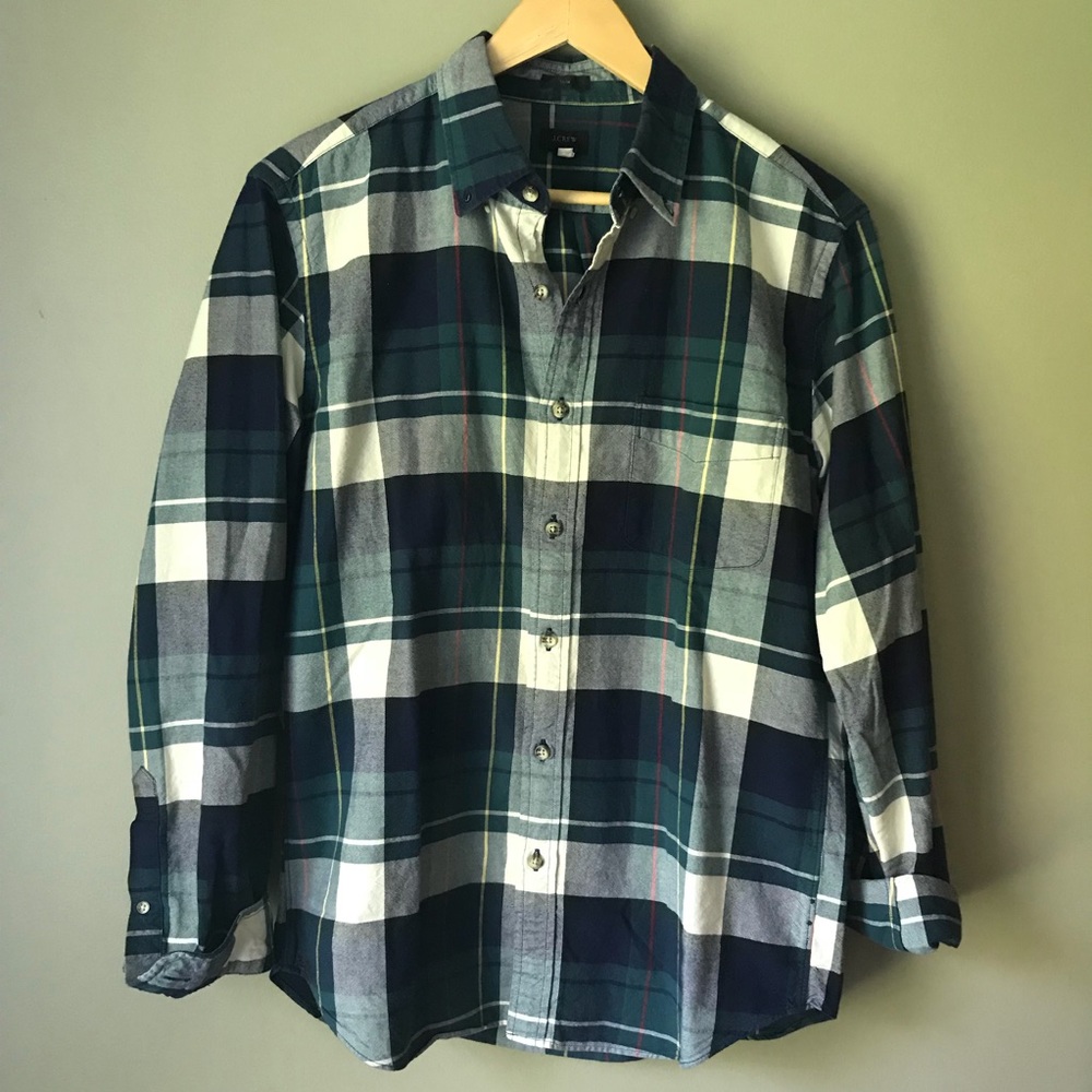 Men’s plaid J.Crew button down shirt